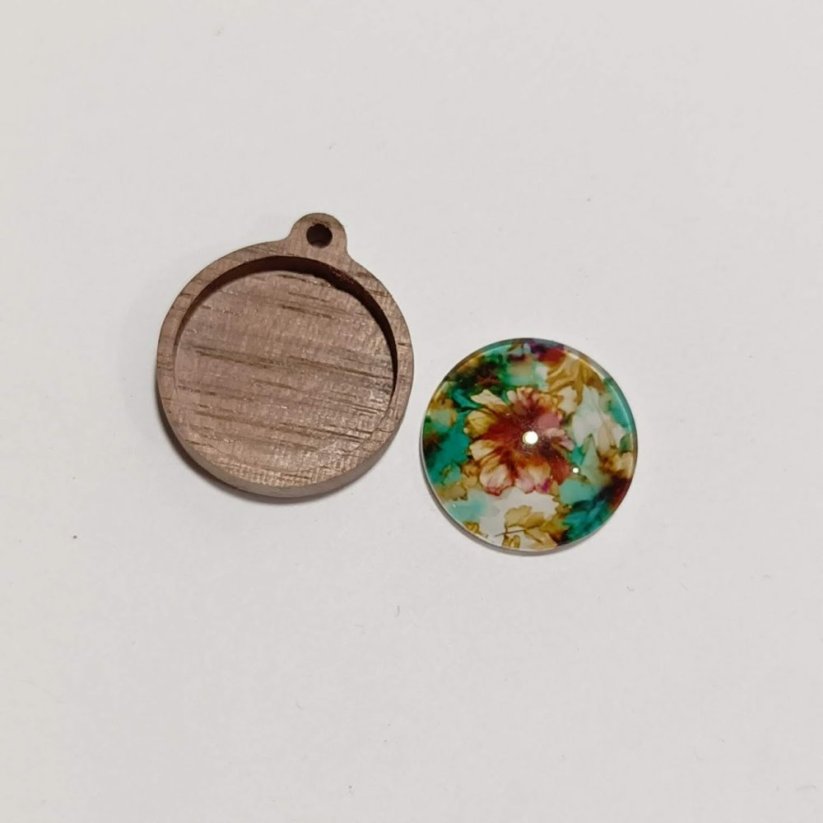 Lůžko na kabošon kulaté - ořech - Velikost: 18 mm