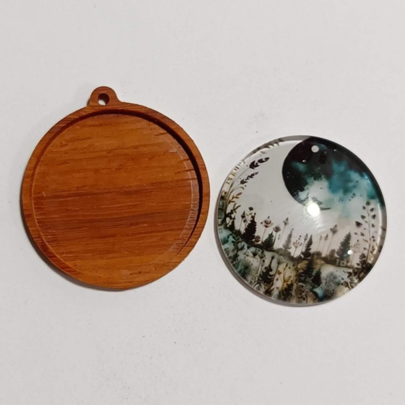 Lůžko na kabošon kulaté - padouk - Velikost: 30 mm