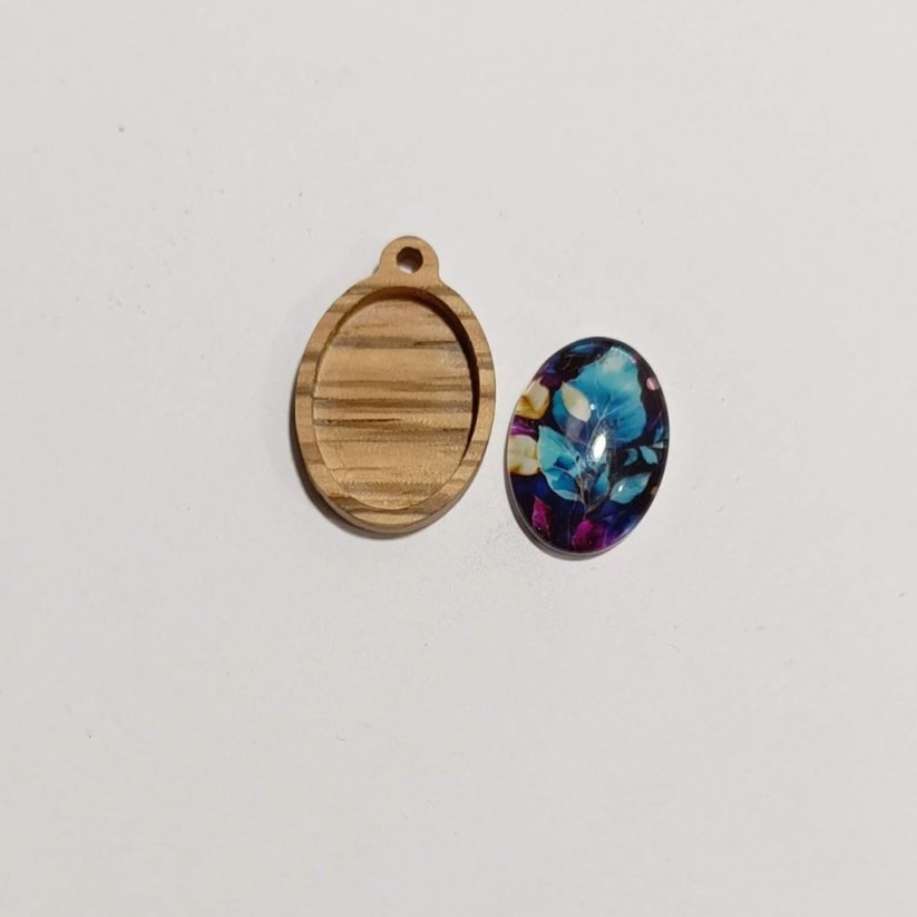 Lůžko na kabošon ovál - zebrano - Velikost: 13x18 mm